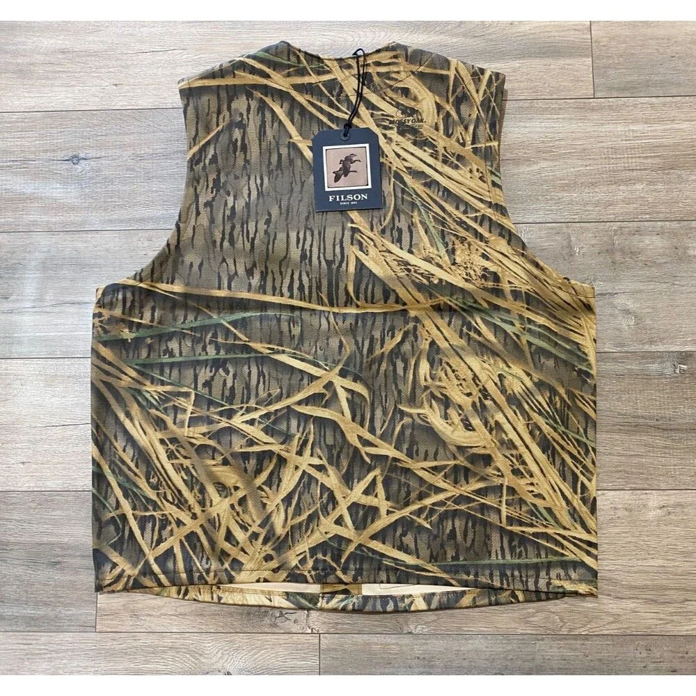 Filson Mossy Oak Rugged Twill Cruiser Mens L Shadow Grass Camo Field Vest Jacket - Picture 8 of 9